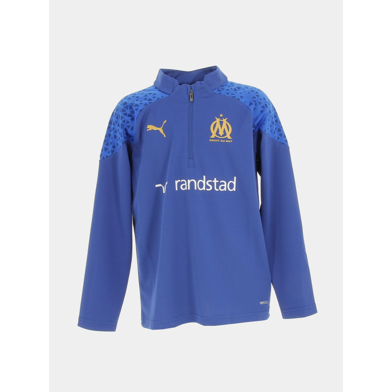 Sweat de football OM 1/4 zip or bleu enfant - Puma