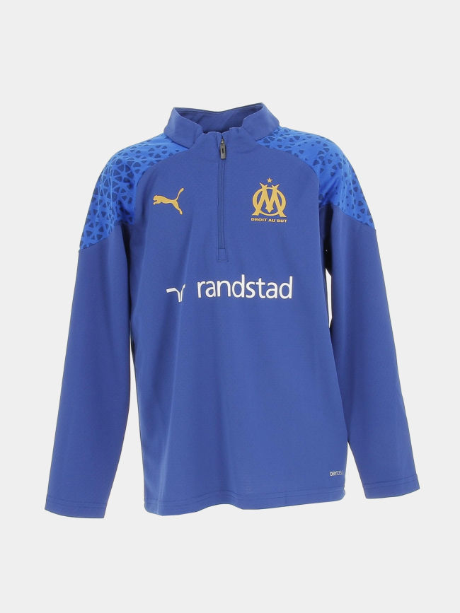 Sweat de football OM 1/4 zip or bleu enfant - Puma