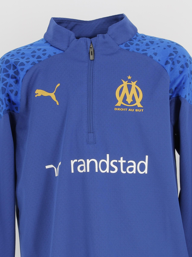 Sweat de football OM 1/4 zip or bleu enfant - Puma