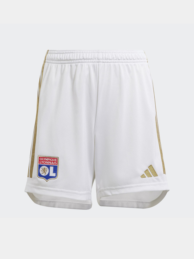 Short de football OL domicile blanc enfant - Adidas