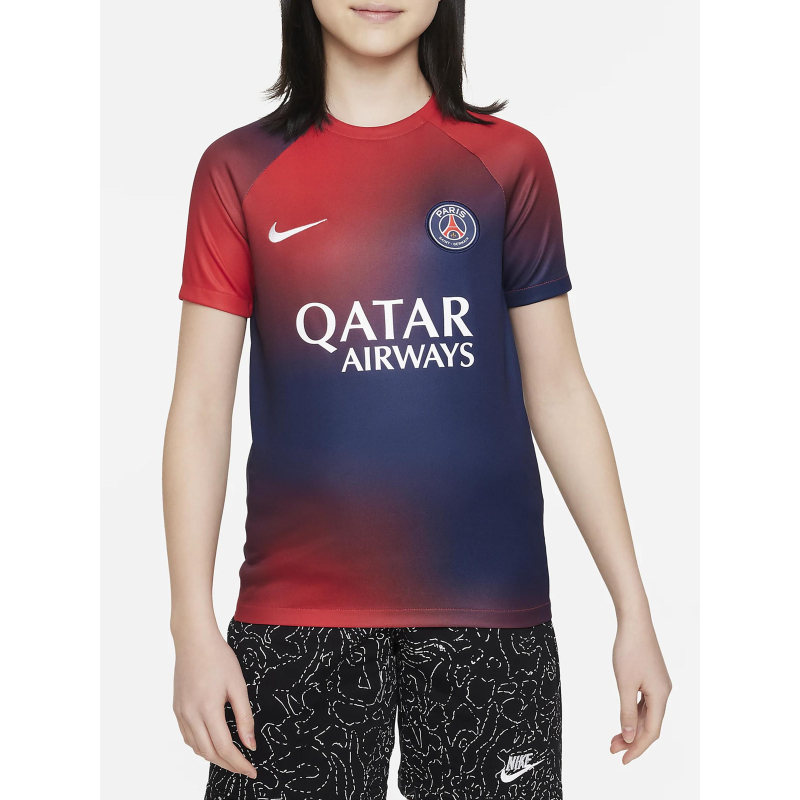 Maillot de football PSG bleu marine rouge enfant - Nike