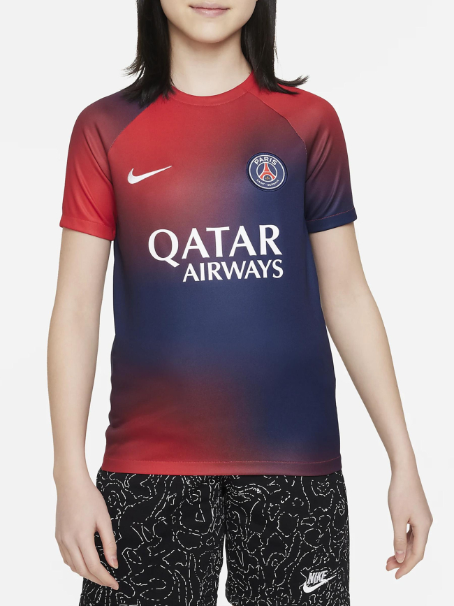 Maillot de football PSG bleu marine rouge enfant - Nike