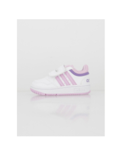 Baskets basses hoops 3.0 rose blanc enfant - Adidas