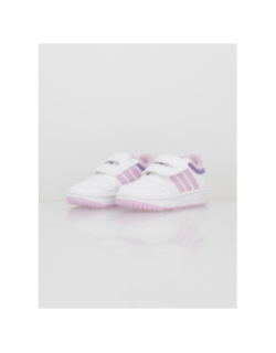 Baskets basses hoops 3.0 rose blanc enfant - Adidas