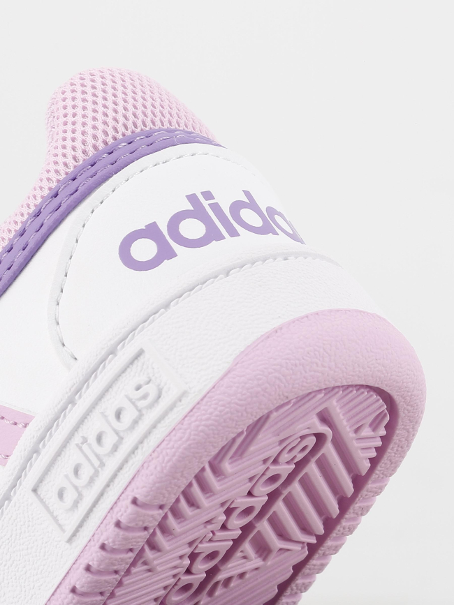 Baskets basses hoops 3.0 rose blanc enfant - Adidas