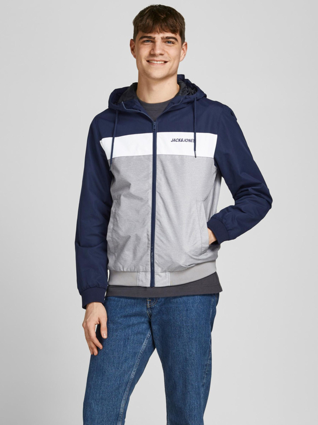 Veste bomber erush bleu marine homme - Jack & Jones