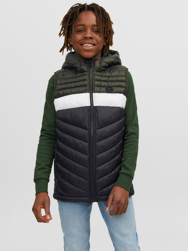 Doudoune sans manche hero kaki noir enfant - Jack & Jones