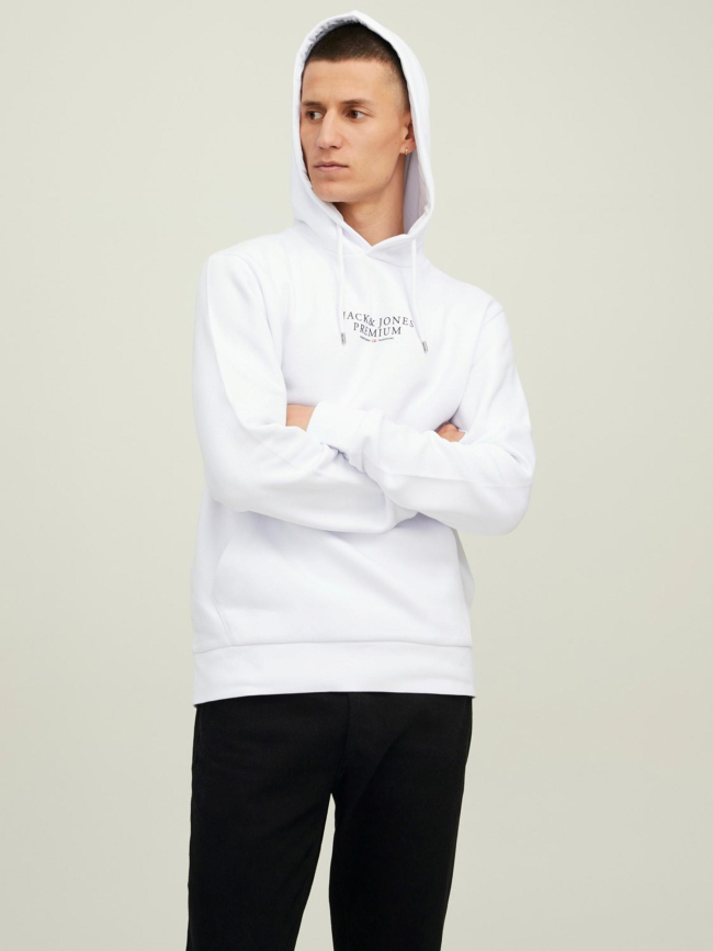 Sweat à capuche bluearchie premium blanc homme - Jack & Jones