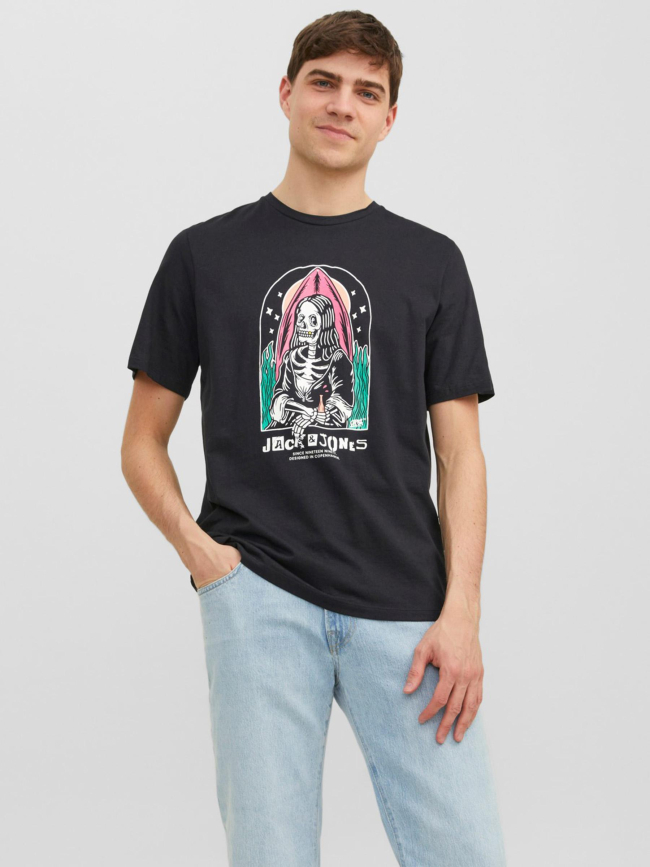 T-shirt afterlife motif squelette noir homme - Jack & Jones