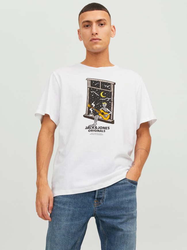 T-shirt afterlife motif squelette blanc homme - Jack & Jones