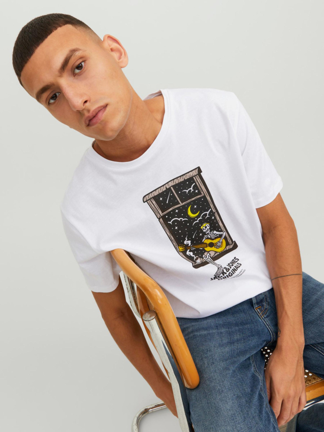 T-shirt afterlife motif squelette blanc homme - Jack & Jones