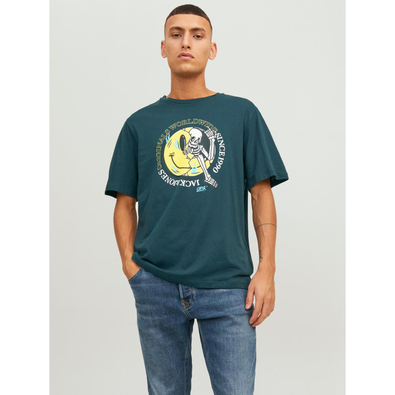 T-shirt afterlife motif squelette vert homme - Jack & Jones