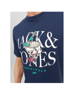 T-shirt afterlife motif squelette bleu marine homme - Jack & Jones