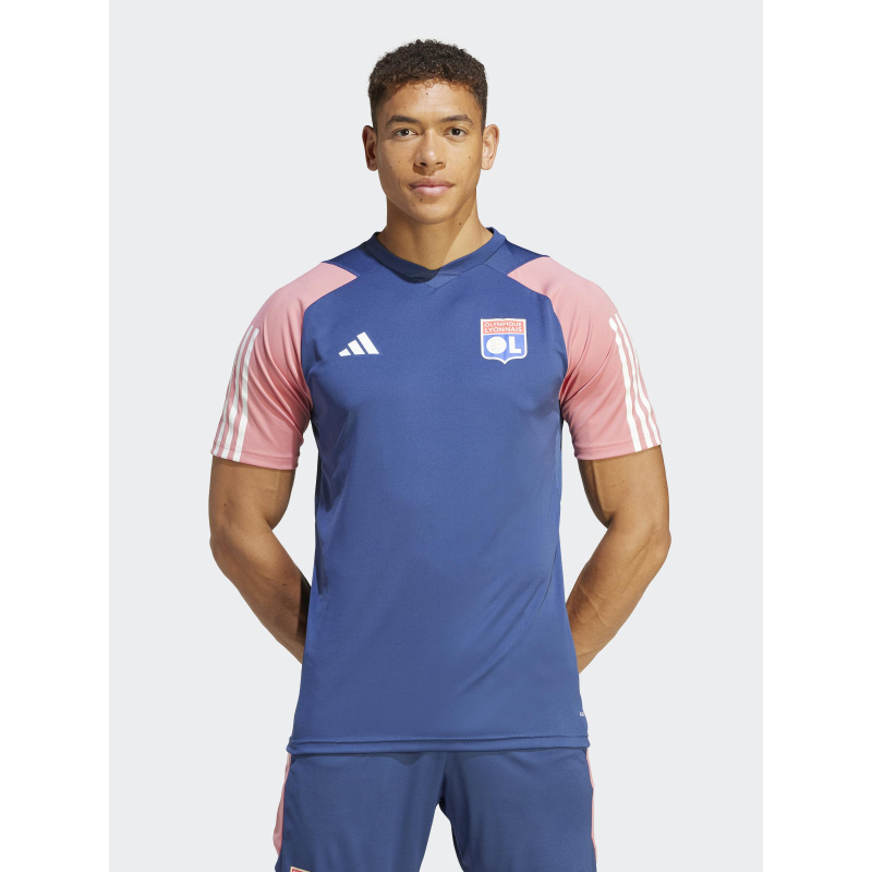 Maillot de football OL training rose bleu - Adidas