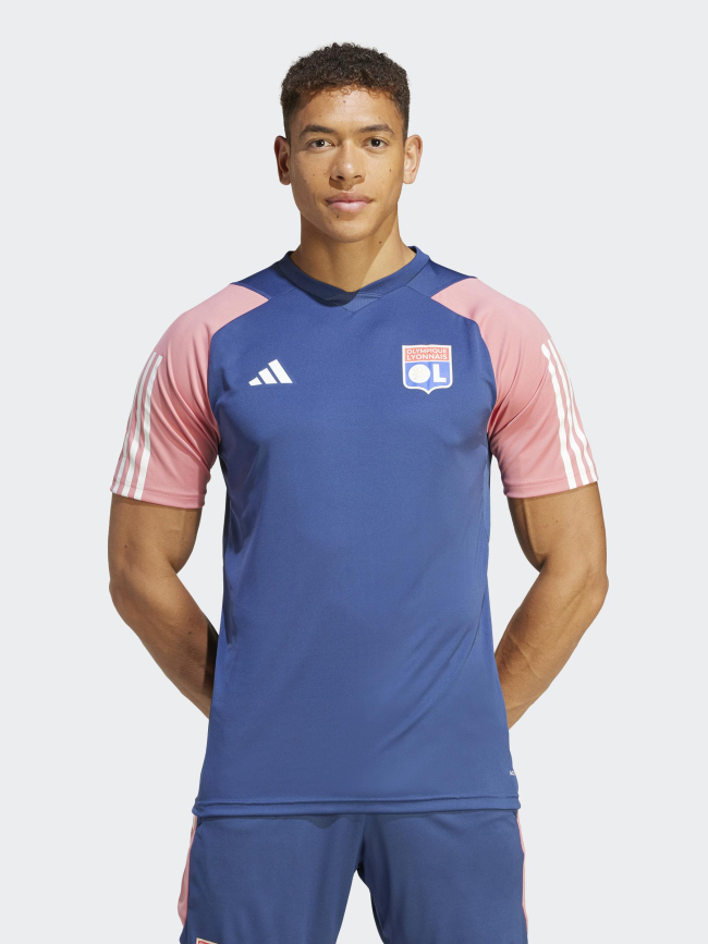 Maillot de football OL training rose bleu - Adidas