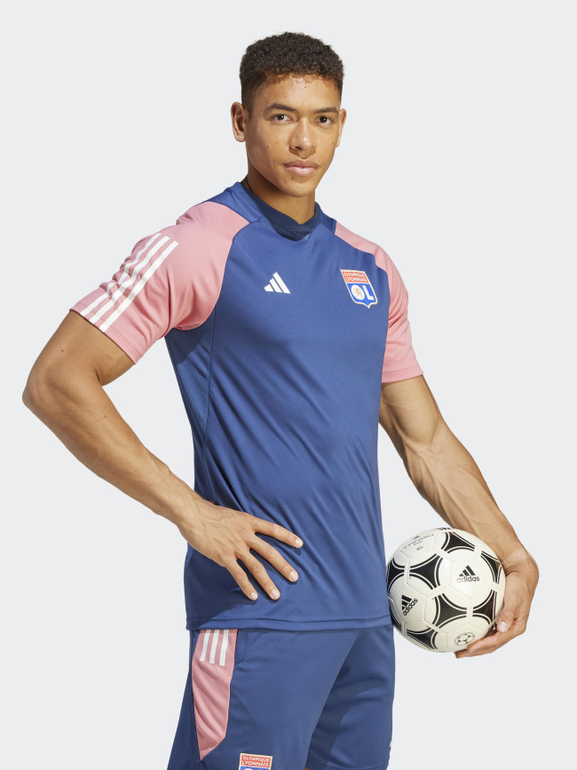 Maillot de football OL training rose bleu - Adidas