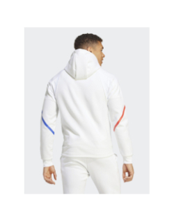 Sweat à capuche zippé OL gameday blanc homme - Adidas