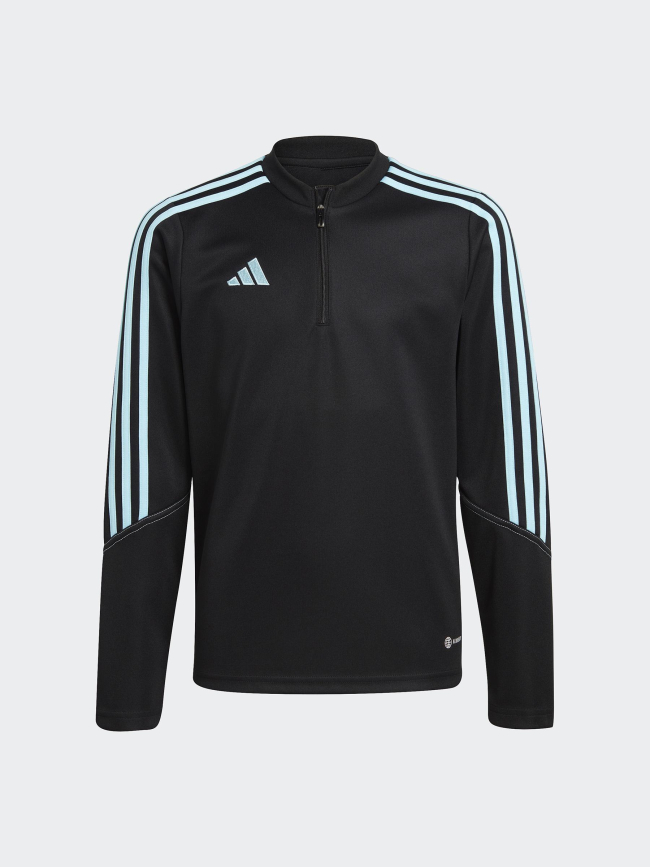 Sweat de football 1/4 zip tiro 23 bandes bleu noir - Adidas