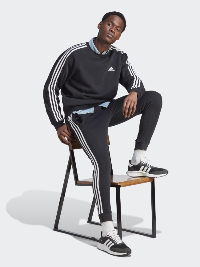 Sweat 3s fl basique logo brodé noir homme - Adidas