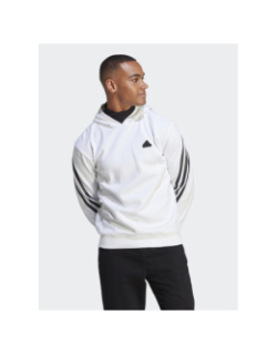 Sweat à capuche fi 3s logo badge blanc homme - Adidas