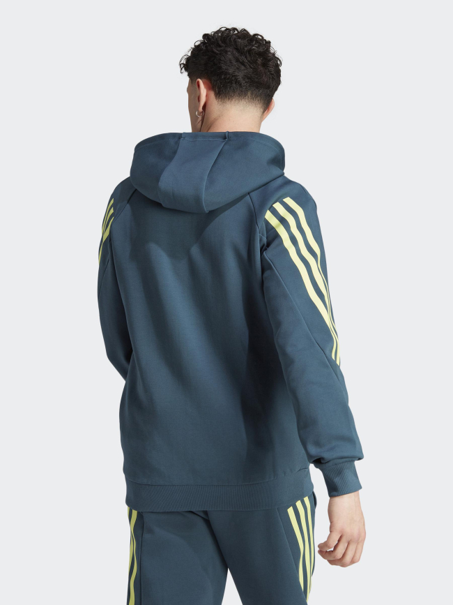 Sweat à capuche zippé fi 3s logo badge vert homme - Adidas