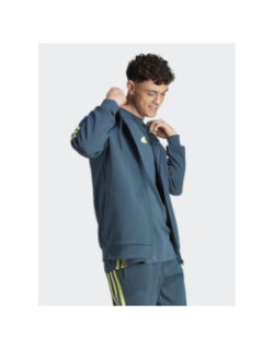 Sweat à capuche zippé fi 3s logo badge vert homme - Adidas