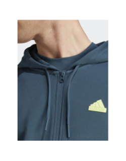 Sweat à capuche zippé fi 3s logo badge vert homme - Adidas