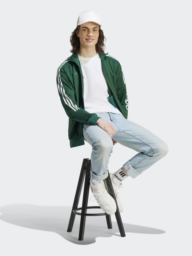 Sweat zippé tiro wm blanc vert forêt homme - Adidas