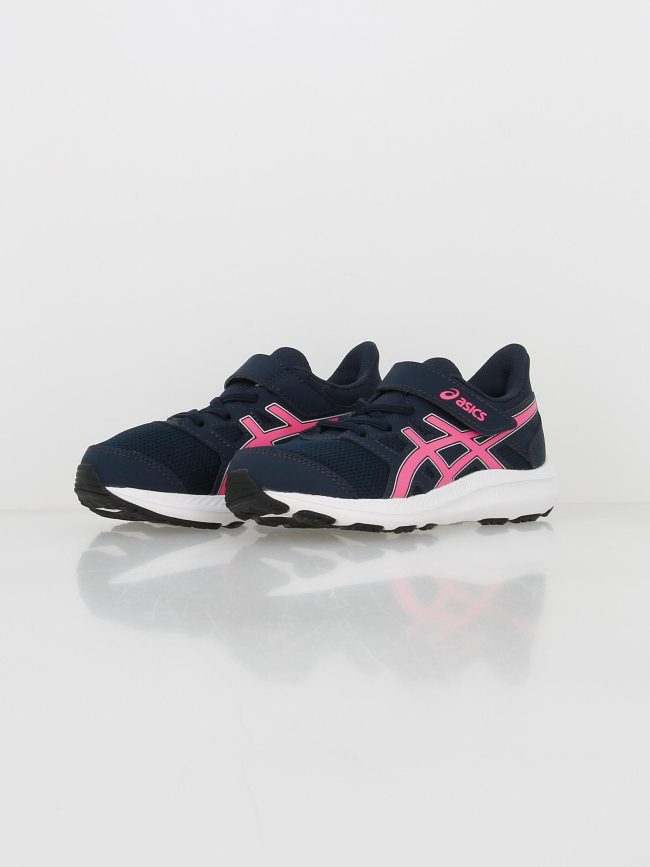 Baskets à scratch jolt 4 ps rose bleu marine enfant - Asics