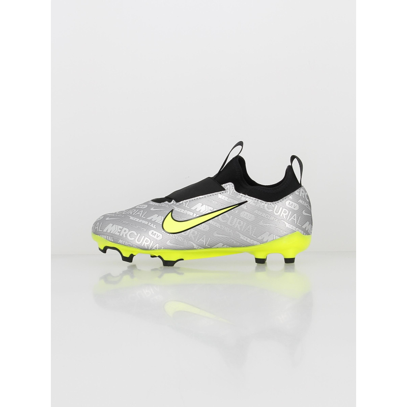 Chaussures football zoom vapor 15 MG argenté enfant - Nike