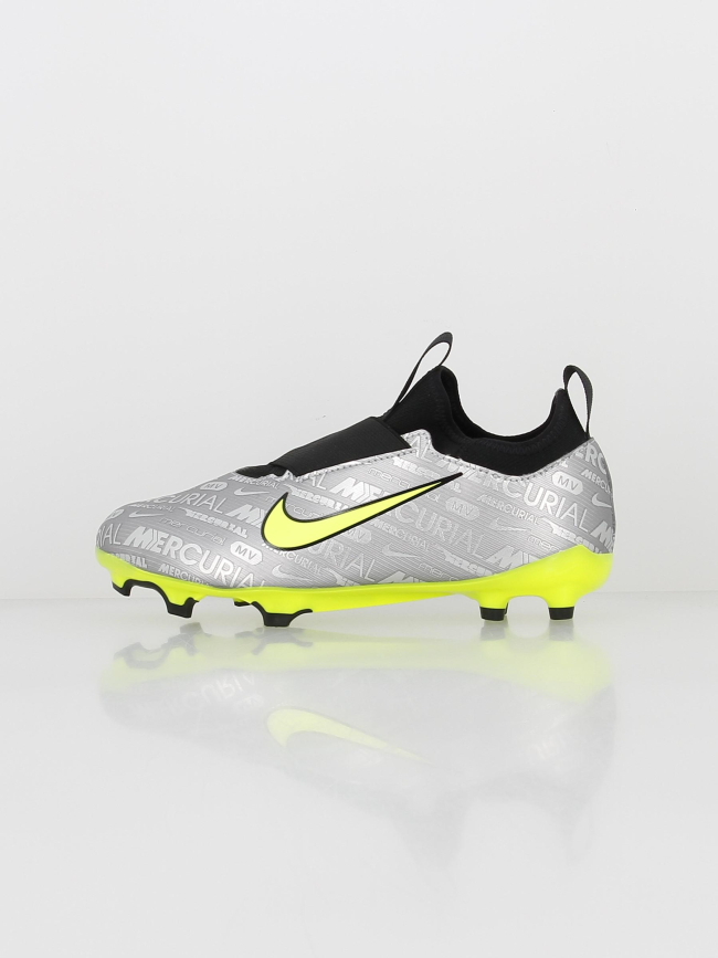 Chaussures football zoom vapor 15 MG argenté enfant - Nike