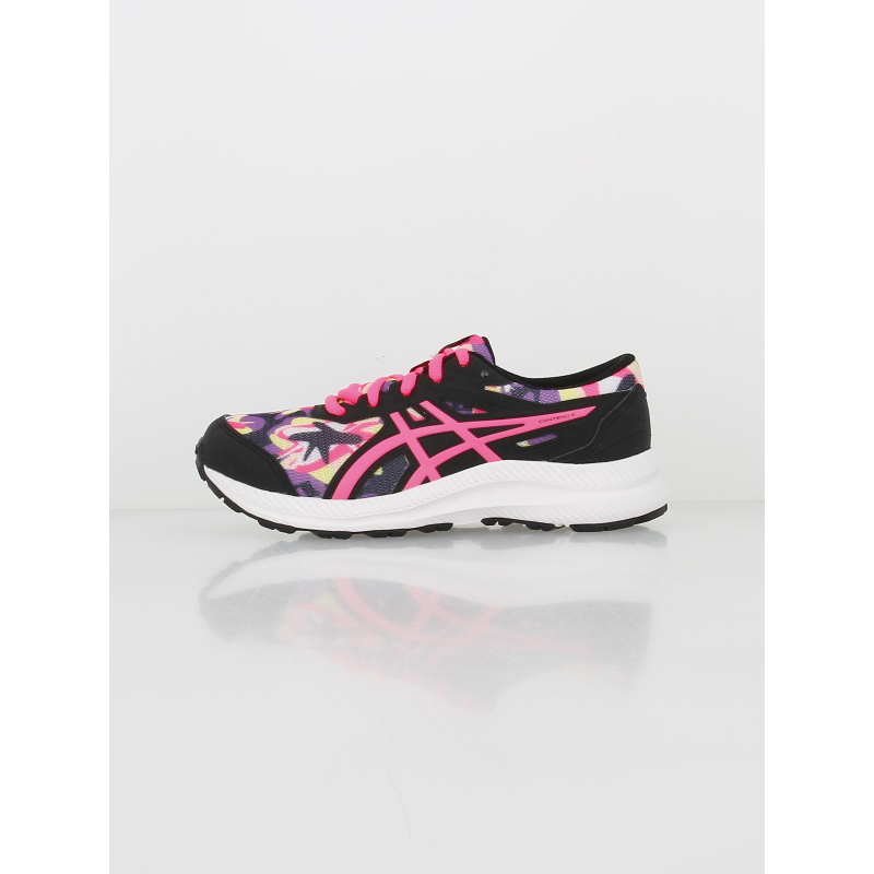 Chaussures de running contend 8 print gs noir fille - Asics