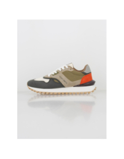 Baskets multicolore kaki beige orange homme - Teddy Smith