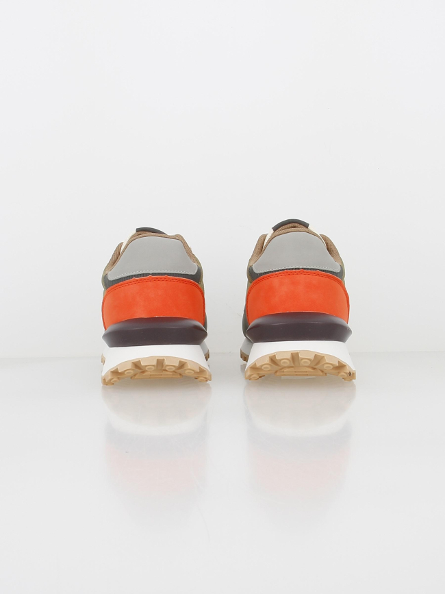 Baskets multicolore kaki beige orange homme - Teddy Smith