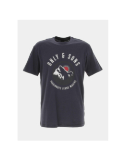 T-shirt thierry montagne bleu marine homme - Only & Sons