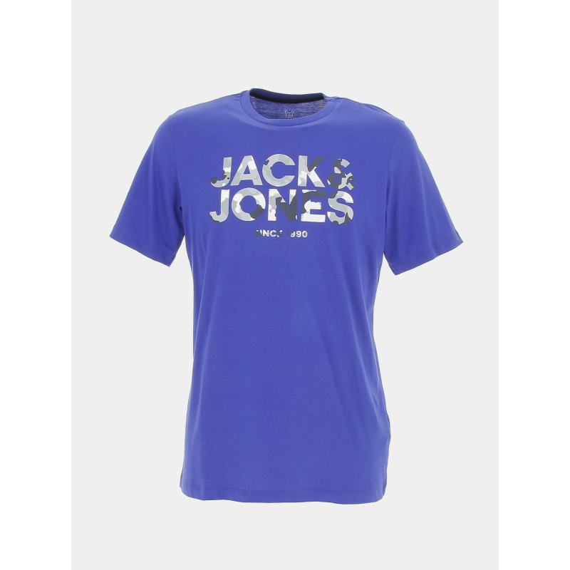 T-shirt james écriture camouflage bleu enfant - Jack & Jones