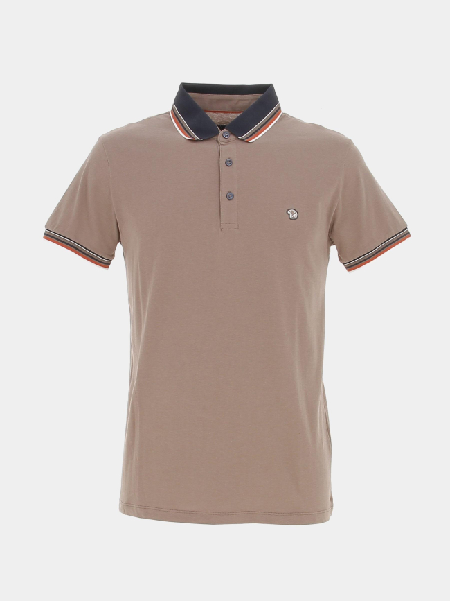 Polo manches courtes classic taupe homme - Benson & Cherry