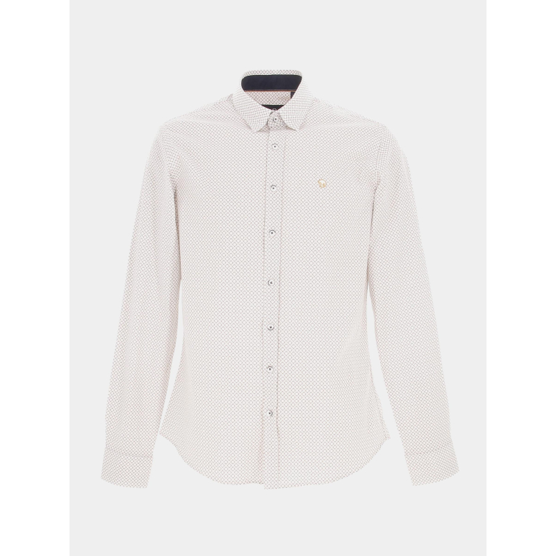 Chemise ml classic motif carré blanc homme - Benson & Cherry