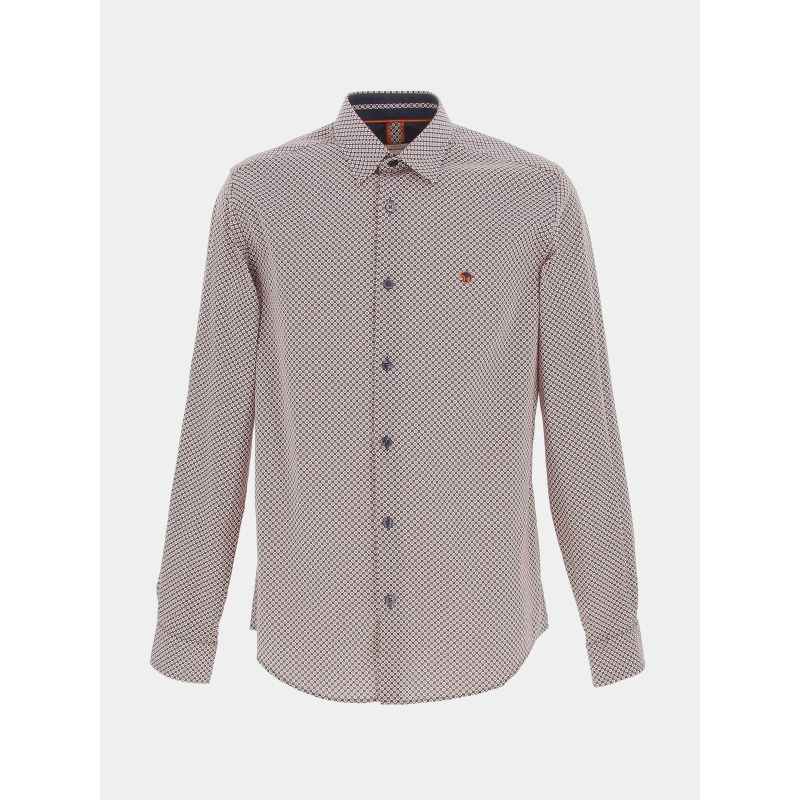 Chemise ml classic fleurs marine homme - Benson & Cherry