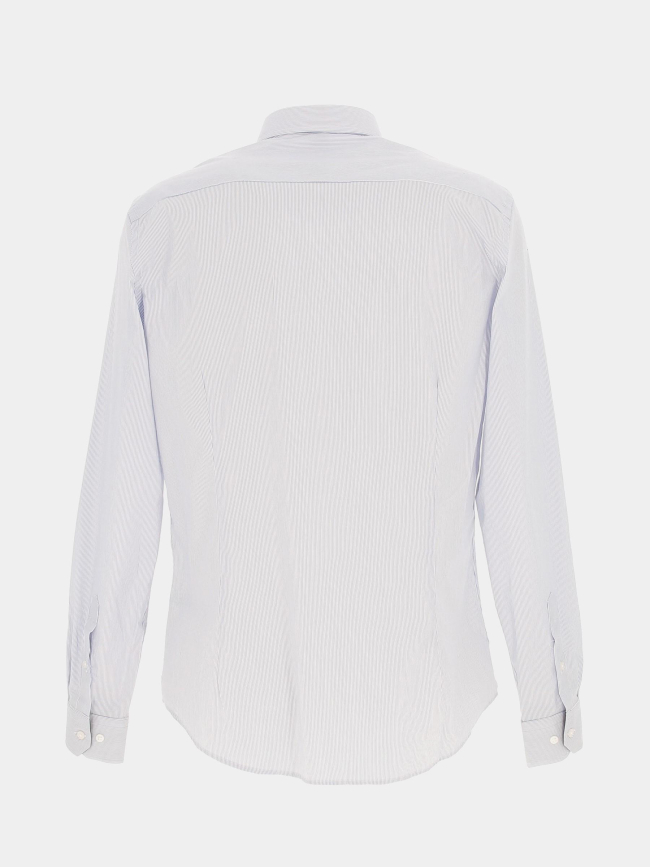 Chemise manches longues rayures homme blanc - Benson & Cherry