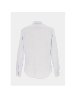 Chemise manches longues rayures homme blanc - Benson & Cherry