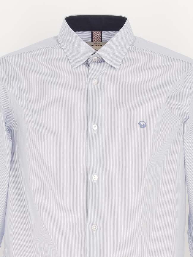 Chemise manches longues rayures homme blanc - Benson & Cherry