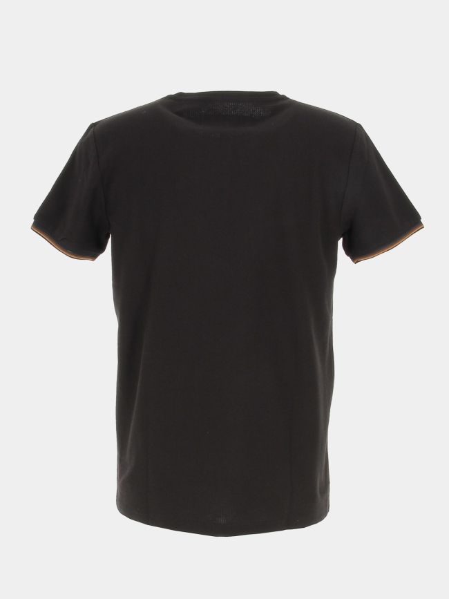 T-shirt classic texturé marron noir homme - Benson & Cherry