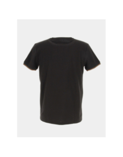 T-shirt classic texturé marron noir homme - Benson & Cherry