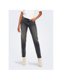 Jean droit taille haute emily gris femme - Only