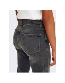 Jean droit taille haute emily gris femme - Only