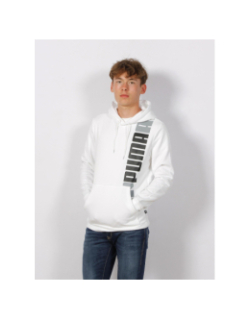 Sweat à capuche essential lab logo vertical blanc homme - Puma