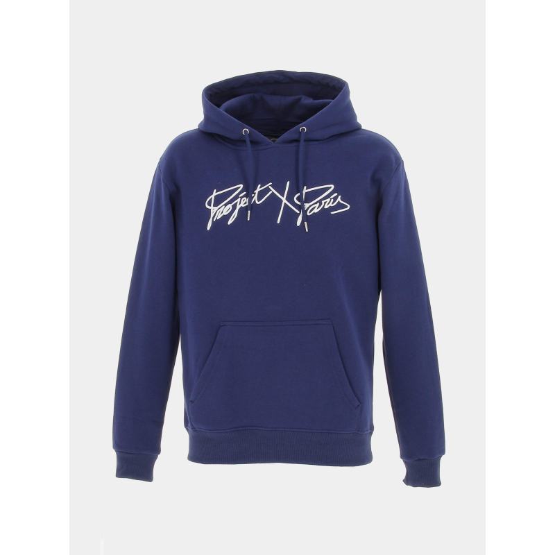 Sweat à capuche logo signature bleu marine - Project X Paris