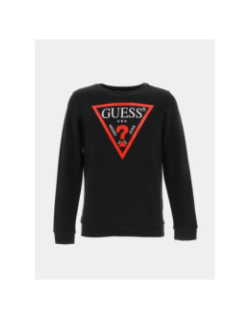 Sweat à manches longues fleece core noir enfant - Guess