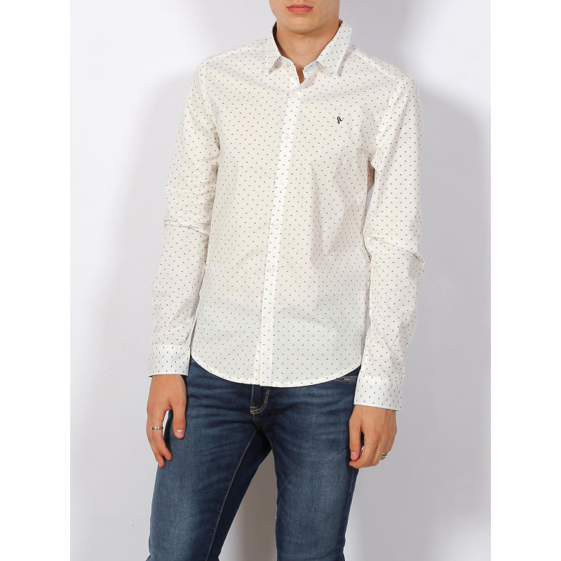 Chemise manches longues logo brodé blanc homme - Sunvalley